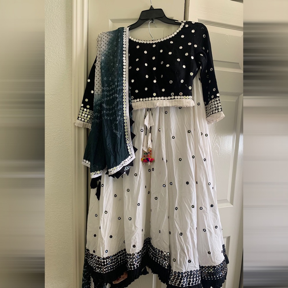 Black and White Garba Chaniya Choli